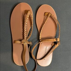 NWOT Jenni Kayne Genuine Leather Braided Tan Sandals | Size 41 / 10